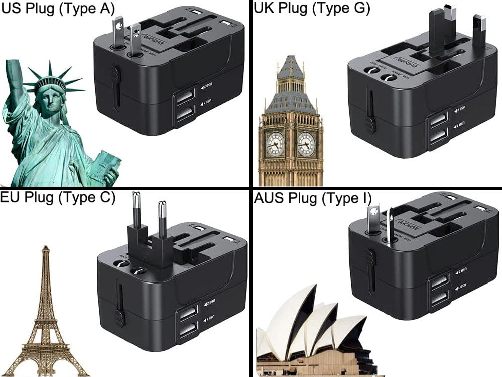 Adaptieriaus kištukinis jungiklis uk usa eu aus universal 2x usb worldwide