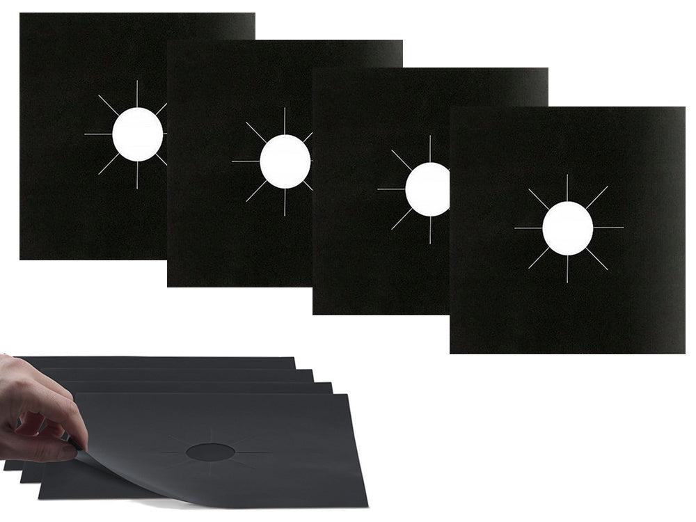 Apsauginis degiklio kilimėlis dujinėms viryklėms, 4 kilimėlių rinkinys