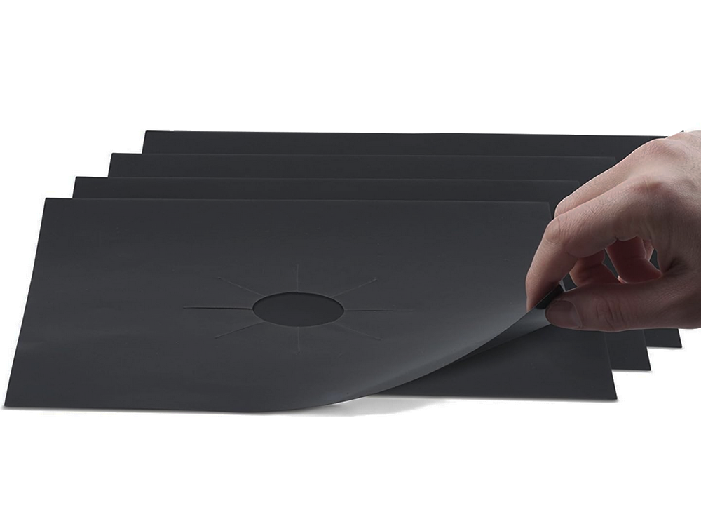 Apsauginis degiklio kilimėlis dujinėms viryklėms, 4 kilimėlių rinkinys