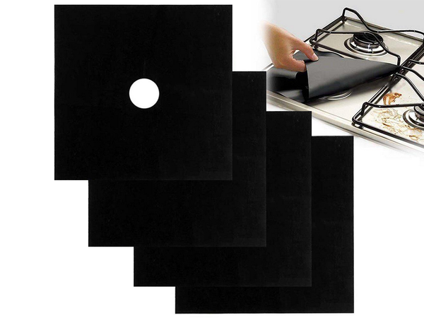 Apsauginis degiklio kilimėlis dujinėms viryklėms, 4 kilimėlių rinkinys