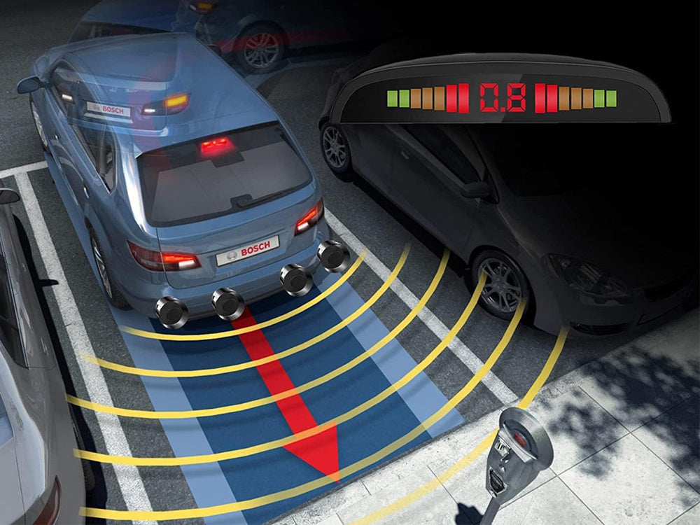 Galinių galinių parkavimo jutiklių rinkinys 4x jutiklių lcd display