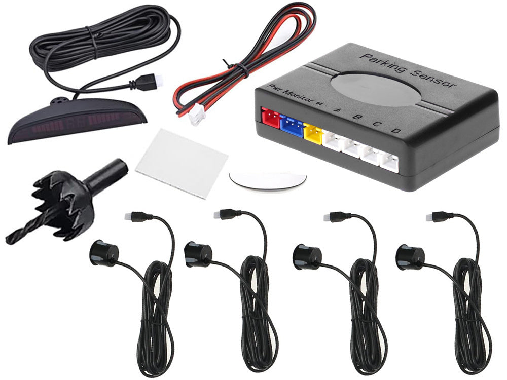 Galinių galinių parkavimo jutiklių rinkinys 4x jutiklių lcd display