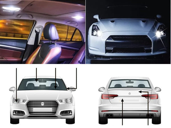 W5w t10 white cristalic led automobilių šviesos 2 vnt komponentas