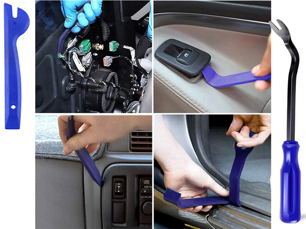 Traukiklių rinkinys apmušalų atidarytuvai svertai veržliarakčiai dangtelis 11 dalių