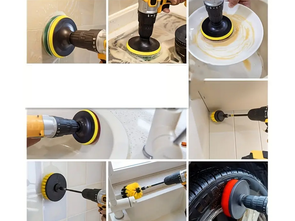 Poliravimo kempinėlių rinkinys gręžimo šepečiams, valymo pagalvėlės 23 el.