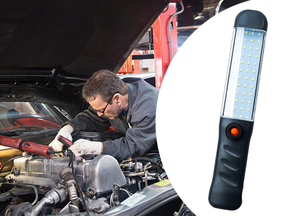 Galingas dirbtuvių žibintuvėlis 48 led cob usb kablys magnetas įkraunamas