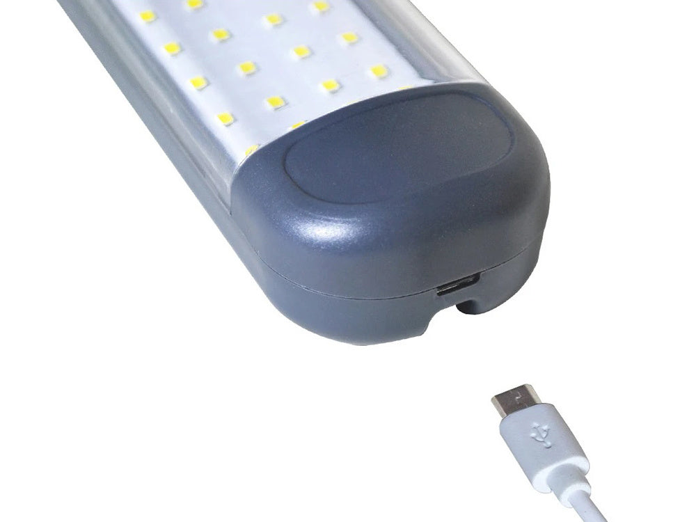 Galingas dirbtuvių žibintuvėlis 48 led cob usb kablys magnetas įkraunamas