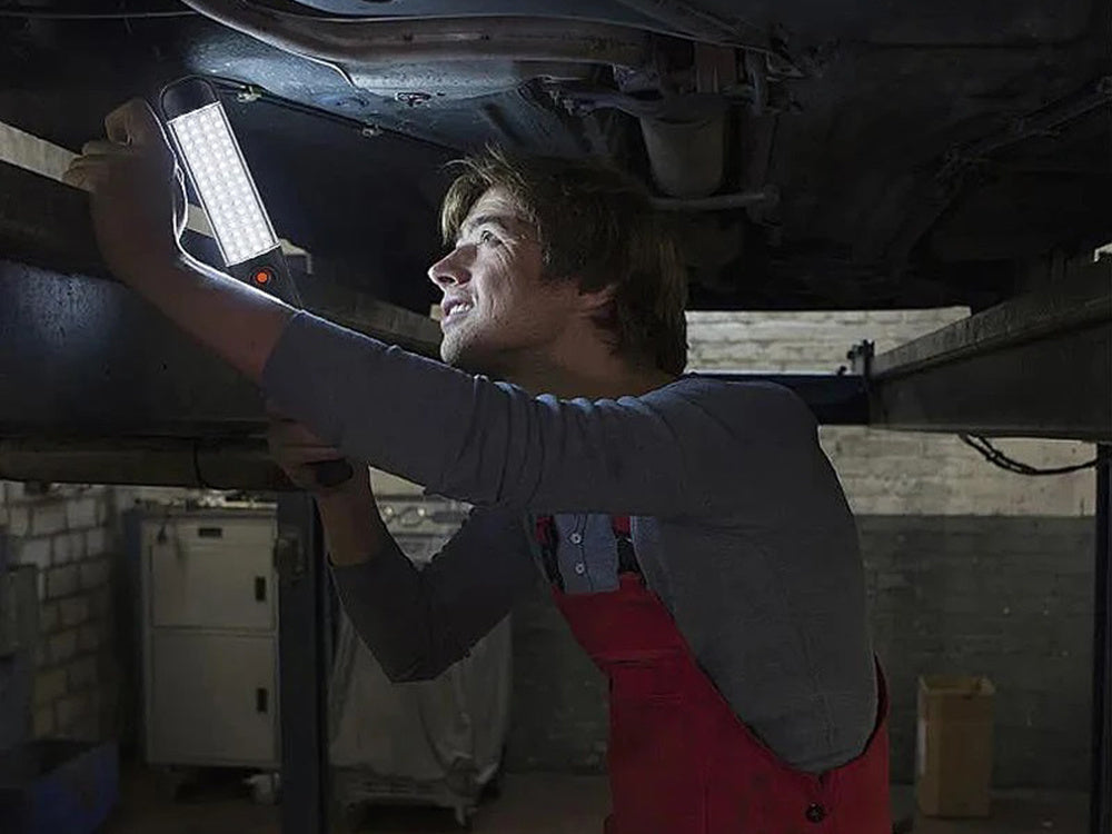 Galingas dirbtuvių žibintuvėlis 48 led cob usb kablys magnetas įkraunamas