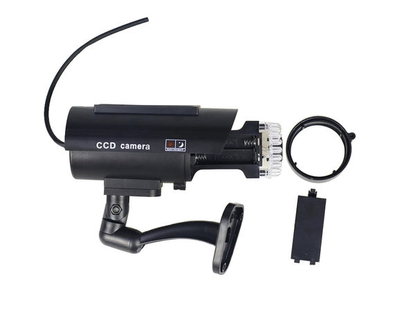 Fiktyvi kamera ir led stebėjimo saulės lauko sieninė kamera su mirksinčiu diodu