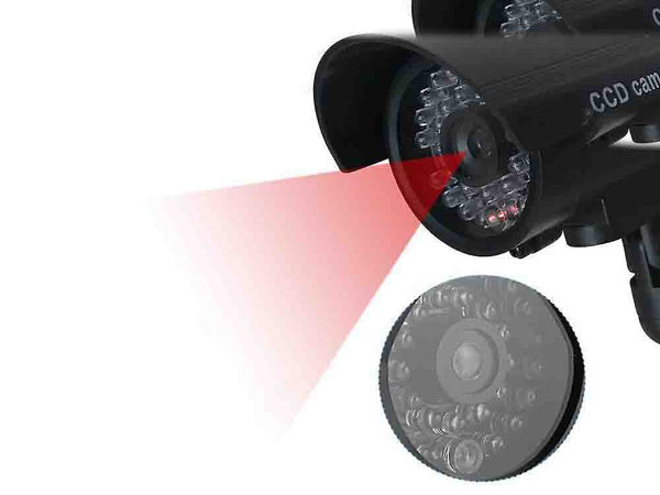 Fiktyvi kamera ir led stebėjimo saulės lauko sieninė kamera su mirksinčiu diodu