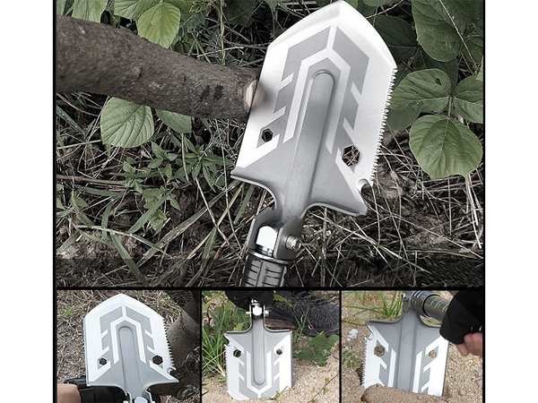 Sulankstomas kastuvas karinis atvejis pjūklas daugiafunkcinis išgyvenimo esminis