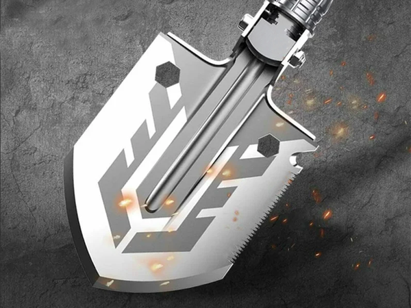 Sulankstomas kastuvas karinis atvejis pjūklas daugiafunkcinis išgyvenimo esminis