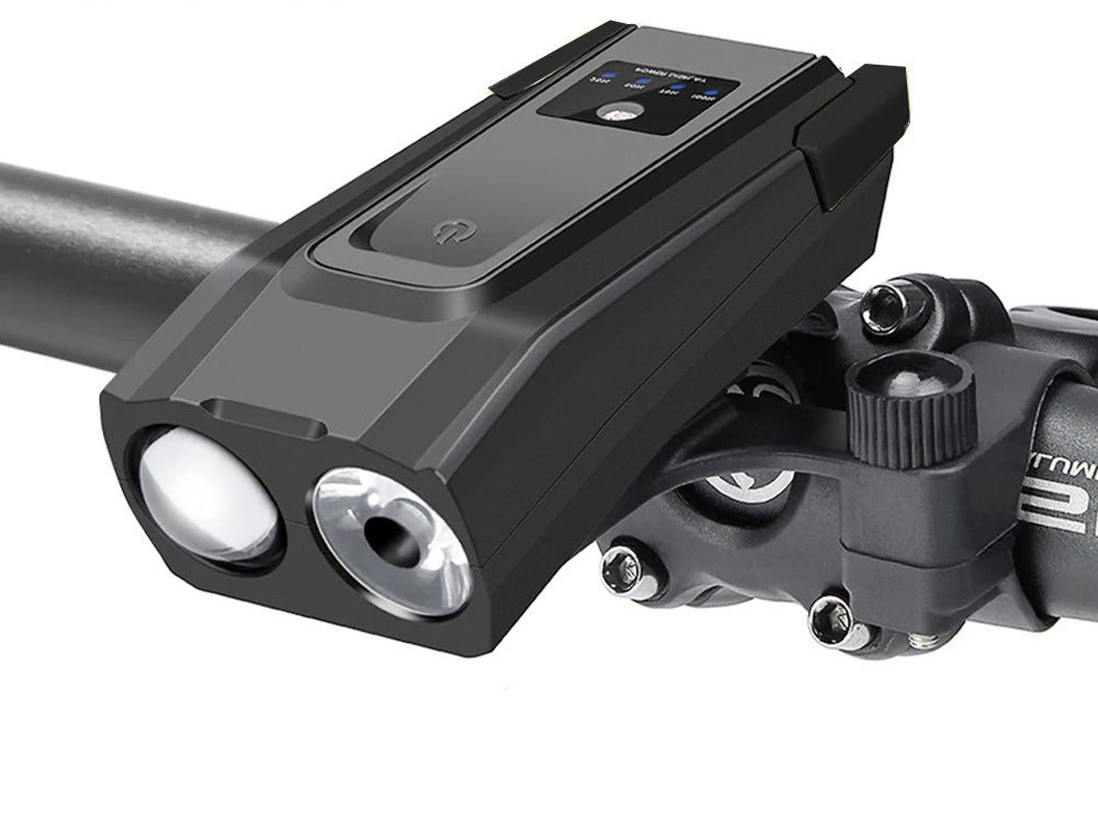 Galingas dviračių žibintas priekinis led galinis žibintas garsinis akumuliatorius 2in1