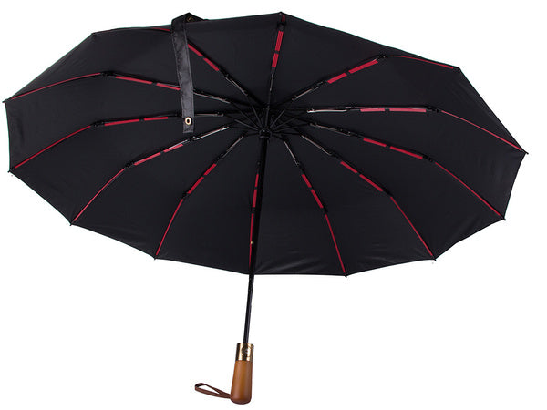 Skėtis sulankstomas skėtis automatinis juodas unisex elegantiškas didelis padorus