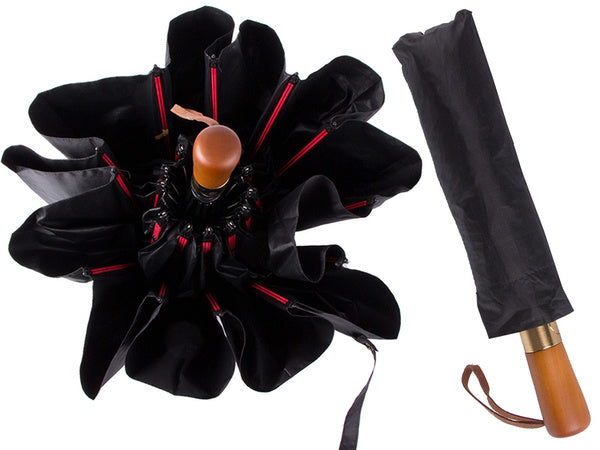 Skėtis sulankstomas skėtis automatinis juodas unisex elegantiškas didelis padorus