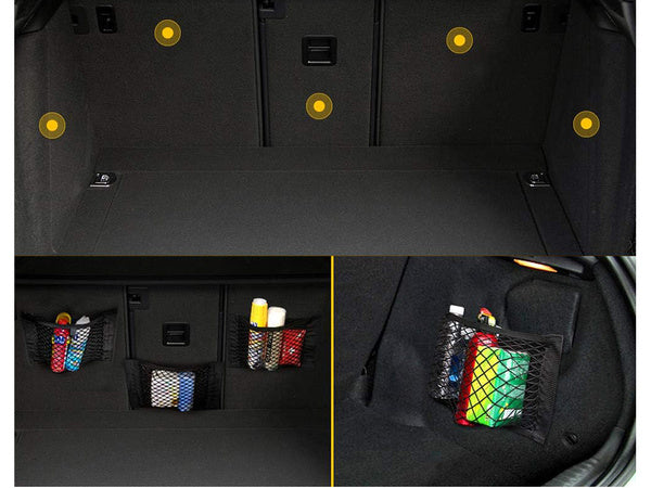 Rankenų organizatorius tinklinis krepšys su velcro užsegimu automobilio bagažinei 30x25