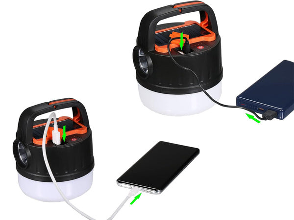 Kempingo kempingo lempa įkraunama led usb turistinė saulės kablys