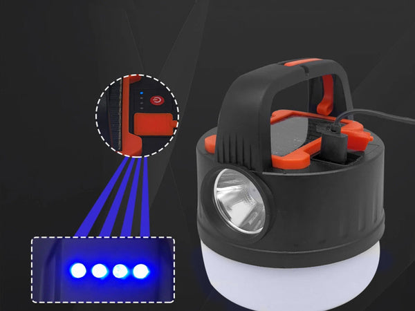 Kempingo kempingo lempa įkraunama led usb turistinė saulės kablys