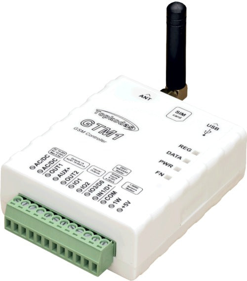 GSM apsaugos ir valdymo sistema Topkodas GTM1 4G (4 zonos, 2 išejimai, 12-24VAC/10-30VDC)