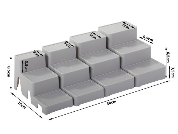 Kosmetikos organizatorius modulinis 4-in-1 vonios lentynos laikymo konteinerio stovas