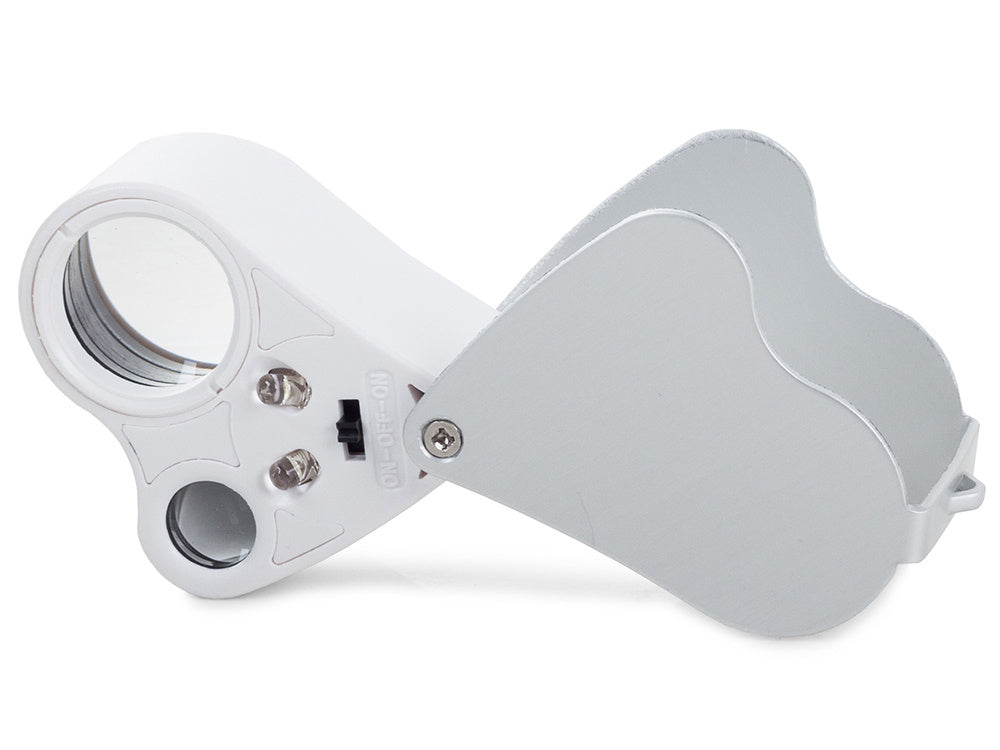 Juvelyrinė lupa sulankstoma 2 led 30x 60x