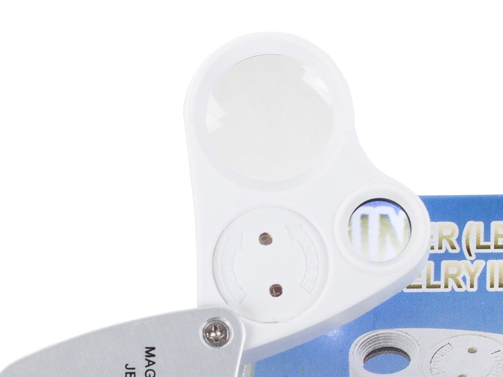 Juvelyrinė lupa sulankstoma 2 led 30x 60x