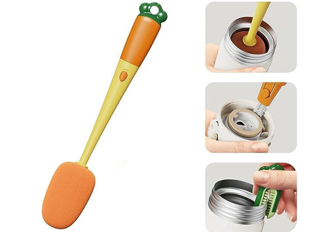 Šepetys kempinė buteliams plauti stiklainiai stiklainiai ilgas ploviklis su kempine