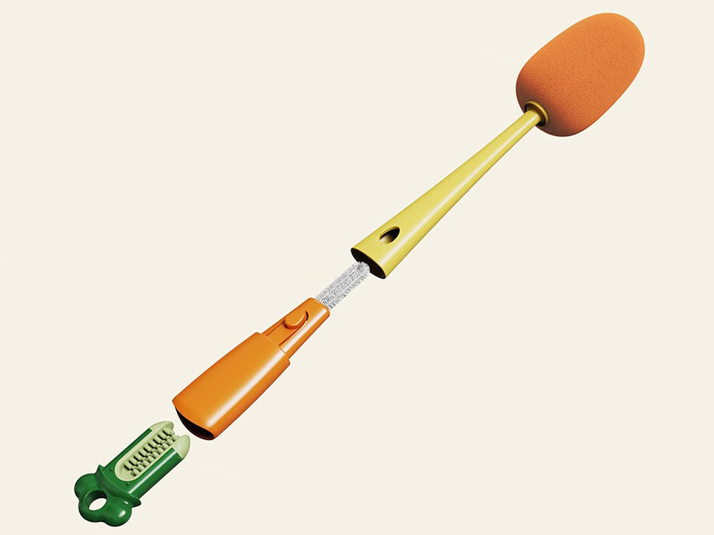 Šepetys kempinė buteliams plauti stiklainiai stiklainiai ilgas ploviklis su kempine