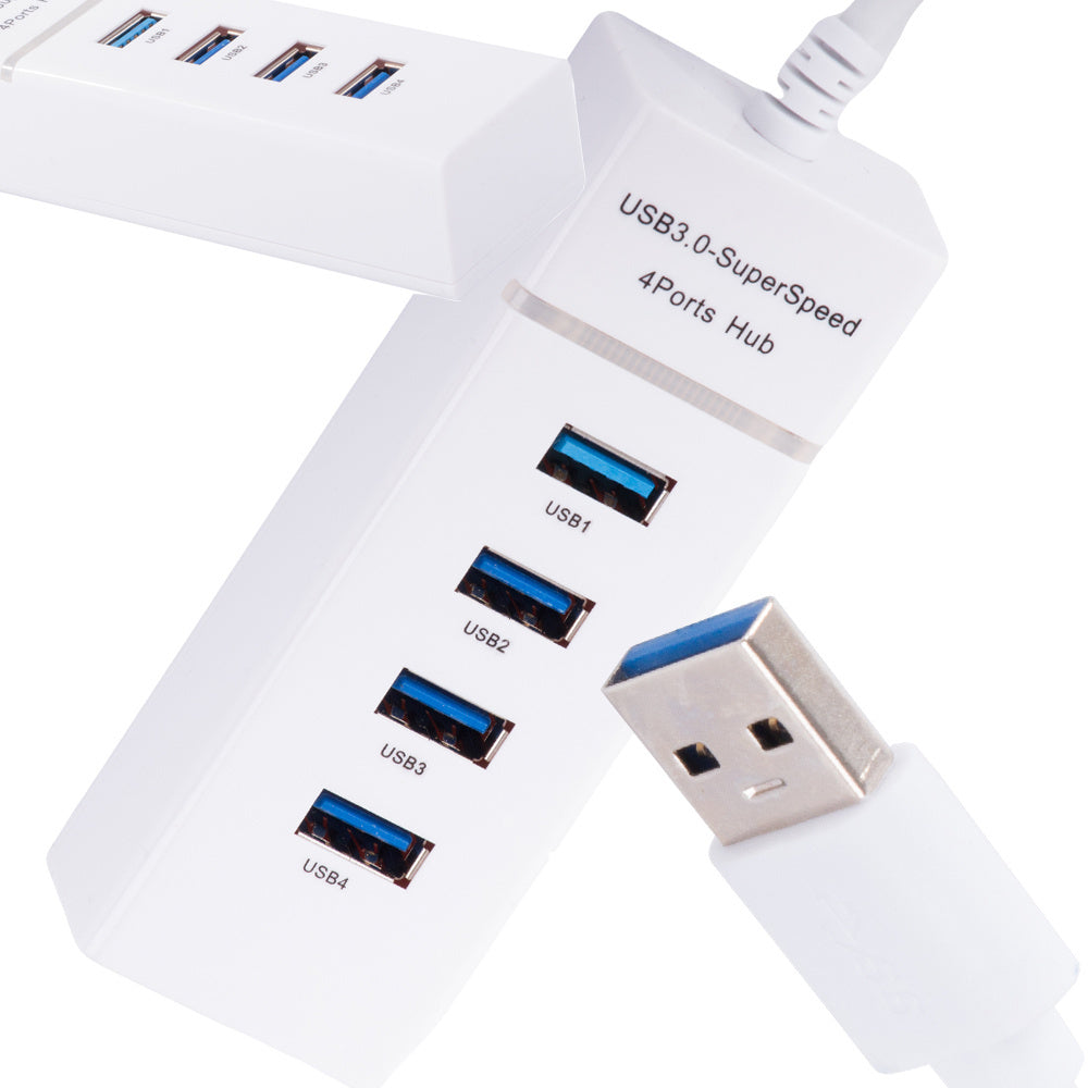 Koncentratorius usb 3.0 prievadų skirstytuvas 4 prievadų skirstytuvo adapterio adapteris, Baltas, Szín, Fehér