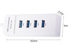 Koncentratorius usb 3.0 prievadų skirstytuvas 4 prievadų skirstytuvo adapterio adapteris, Baltas, Szín, Fehér