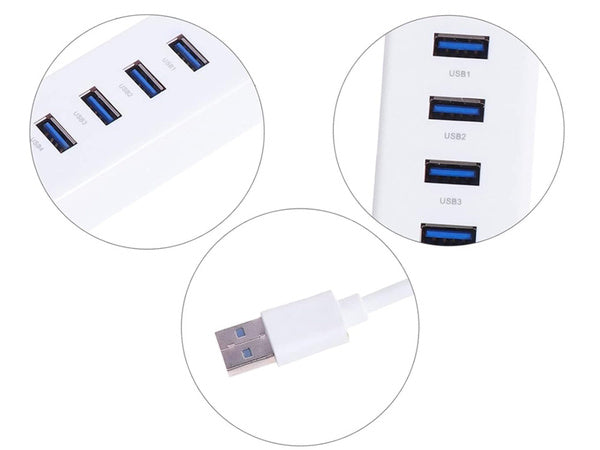 Koncentratorius usb 3.0 prievadų skirstytuvas 4 prievadų skirstytuvo adapterio adapteris, Baltas, Szín, Fehér