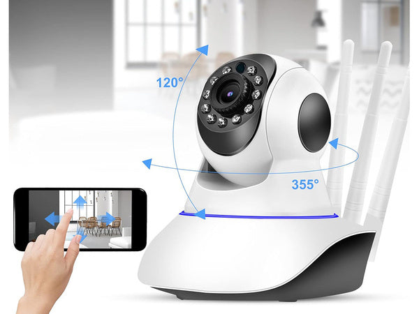 Ip kamera wifi elektroninė auklė sukamasis garsas vidaus judesio jutiklis