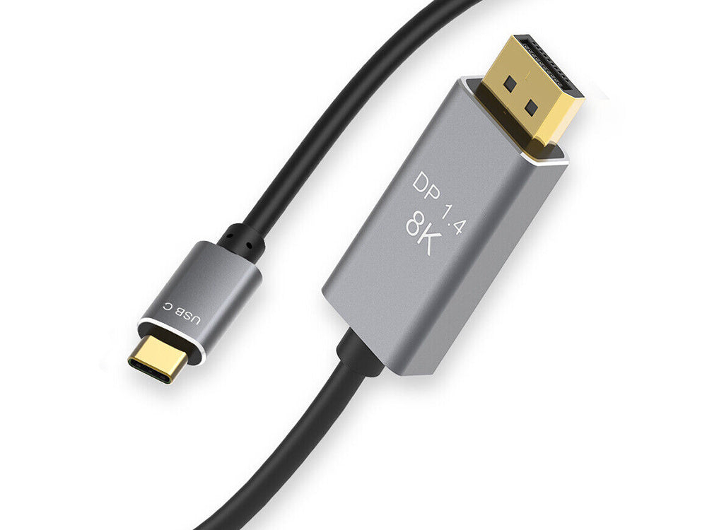 Displayport usb typ-c 1.4 video audio usb-c 8k 4k 2k kabelis 1,8 m