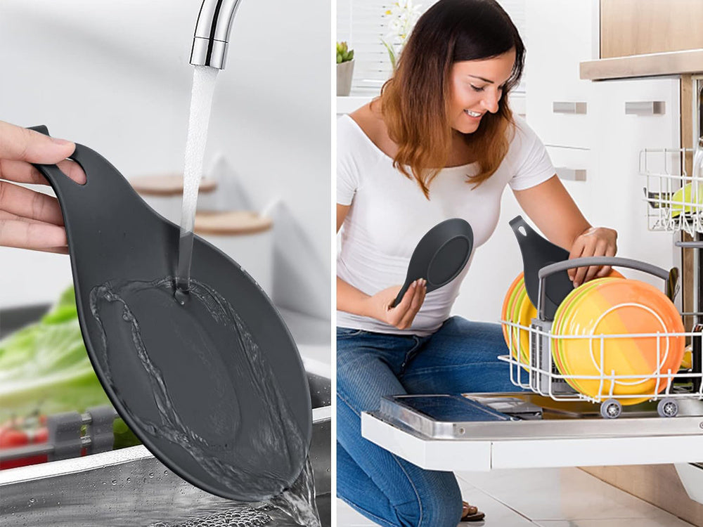 Šaukšto poilsio silikoniniai nusausintuvo indai po kaušeliu