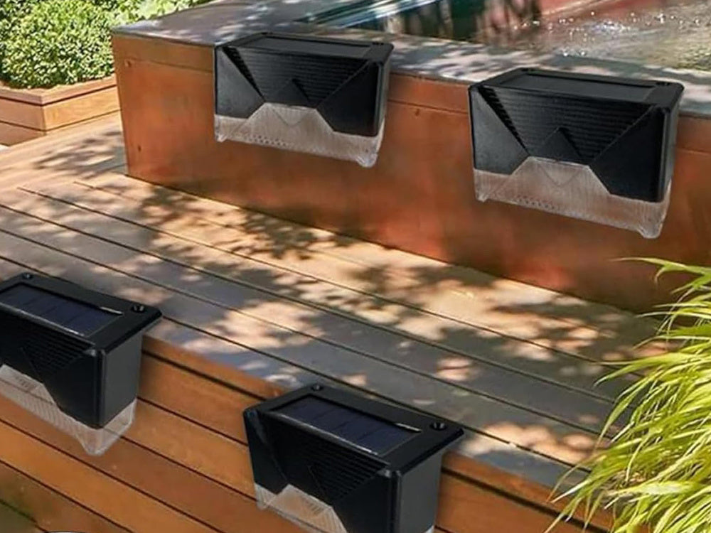 Saulės šviesos 4 vnt vadovaujama sodo laiptų terasos tvoros sutemų jutiklis