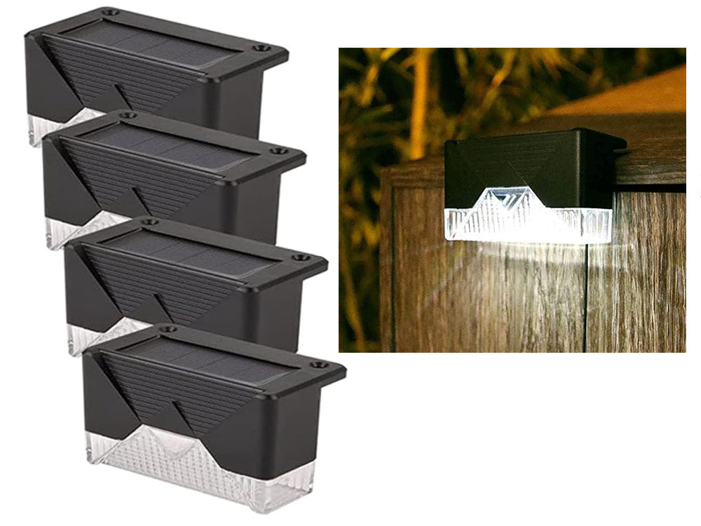 Saulės šviesos 4 vnt vadovaujama sodo laiptų terasos tvoros sutemų jutiklis