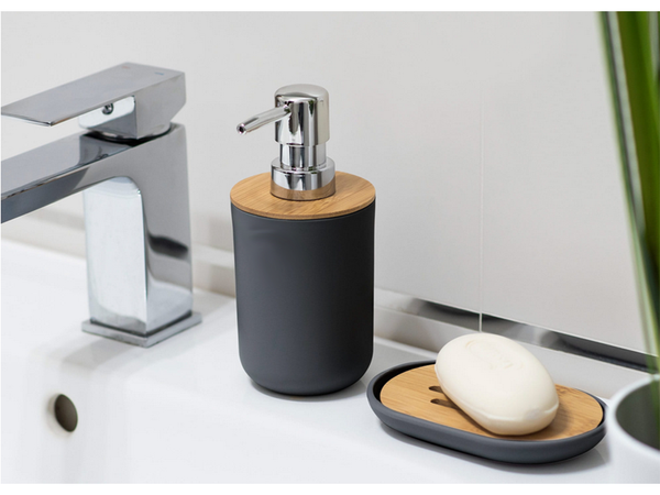 Vonios kambario rinkinys "6-in-1" vonios kambario tualeto rankenėlė su šiukšliadėže black set