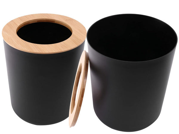 Vonios kambario rinkinys "6-in-1" vonios kambario tualeto rankenėlė su šiukšliadėže black set