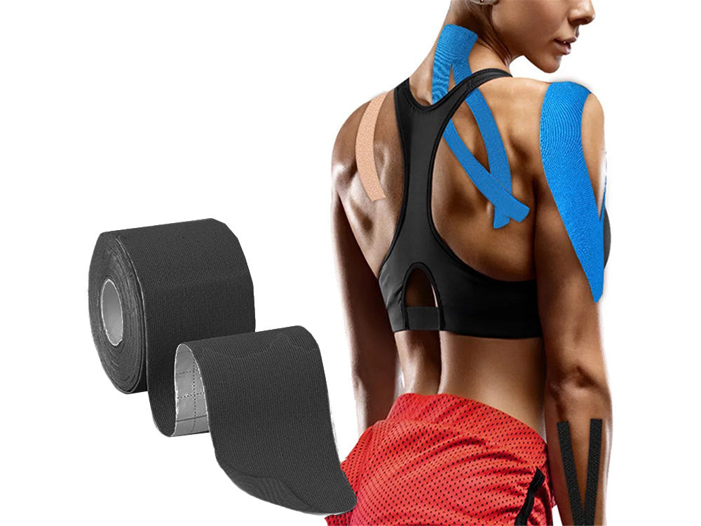 Kineziologinė juosta tejpy tejp plasters kinesiotaping sports pro 5m, Juoda, Szín, Fekete