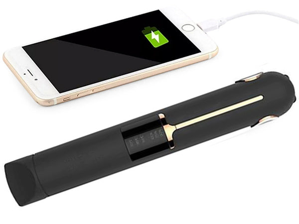 Plaukų tiesintuvas keraminis lcd 2in1 reguliuojamosios temperatūros maitinimo blokas, Juoda, Szín, Fekete