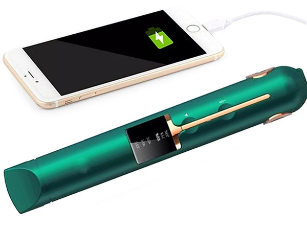 Plaukų tiesintuvas keraminis lcd 2in1 reguliuojamosios temperatūros maitinimo blokas, Žalia, Szín, Zöld