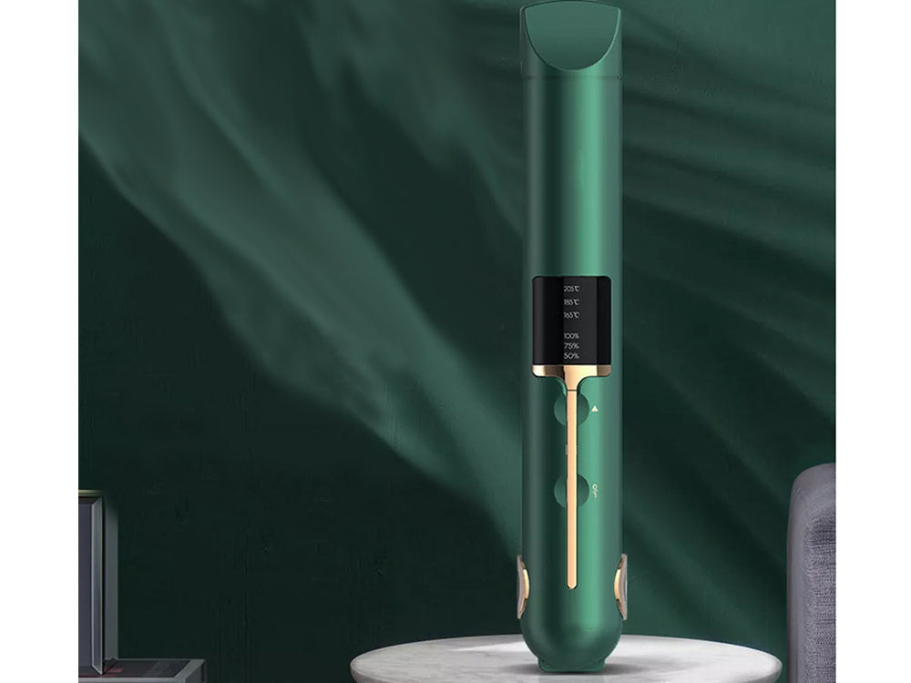 Plaukų tiesintuvas keraminis lcd 2in1 reguliuojamosios temperatūros maitinimo blokas, Žalia, Szín, Zöld