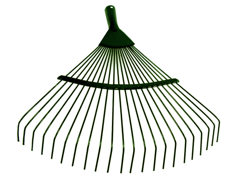 Sodo žolės lapų grėblys lengvas vielos metalas 36cm vėduoklės formos