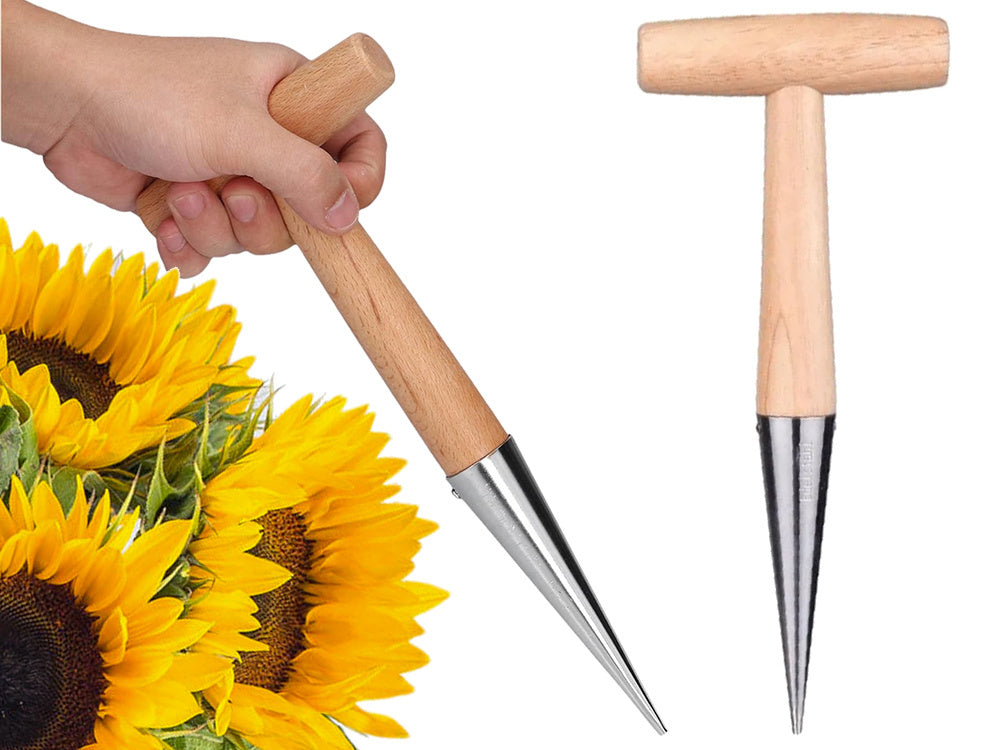 Sodinimo rinktuvas svogūnėliams sodinti sodo iešmelis medinė priemonė