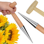 Sodinimo rinktuvas svogūnėliams sodinti sodo iešmelis medinė priemonė