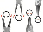 Seger's clamps žiedinių stūmoklių rinkinys 4vnt. Lenktų tiesių