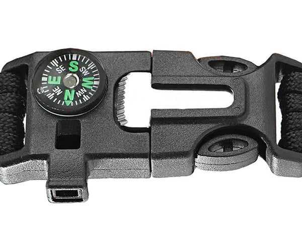 Apyrankė išgyvenimo apyrankė 5in1 kompasas flint virvė peilis paracord virvė