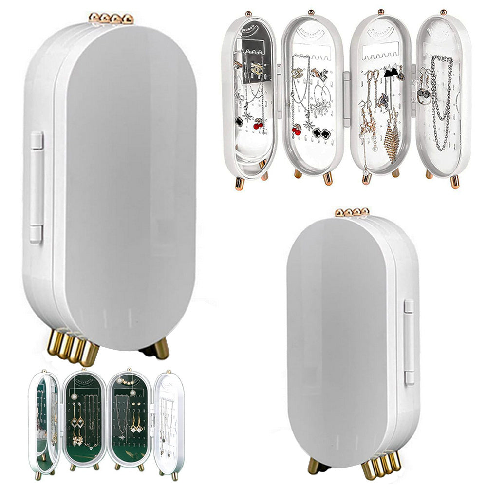 Juvelyrinių dirbinių organizatorius, sulankstoma skrynelė, veidrodinis stendas, balta, Baltas, Szín, Fehér