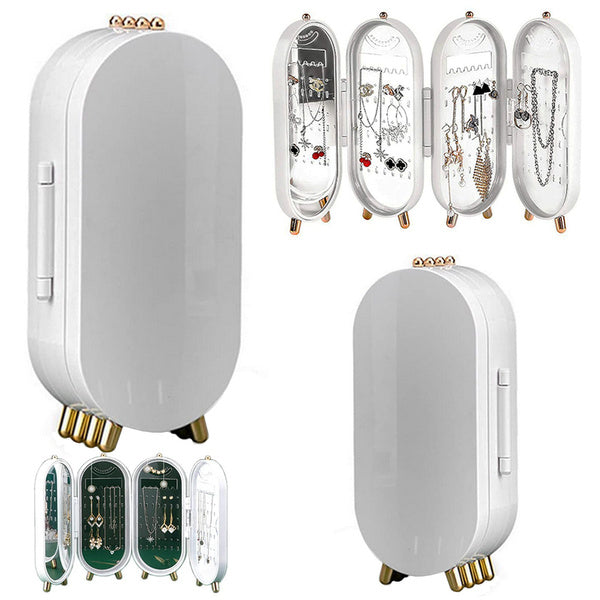 Juvelyrinių dirbinių organizatorius, sulankstoma skrynelė, veidrodinis stendas, balta, Baltas, Szín, Fehér