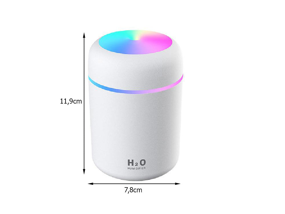 Mini oro drėkintuvas oro difuzorius aromaterapijos rūkas usb rgb, Baltas, Szín, Fehér